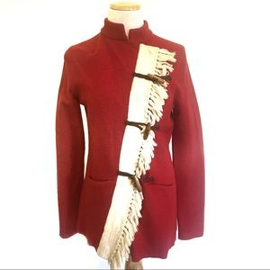 Anthropologie Sparrow Red Boiled Wool Sweater